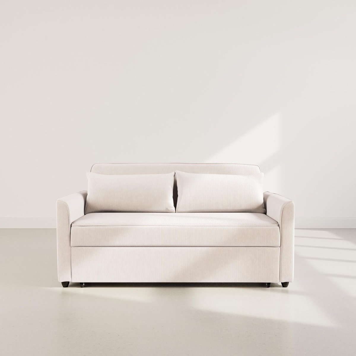 BEST MOBILIER Ernest - canapé droit 3 places convertible en velours côtelé