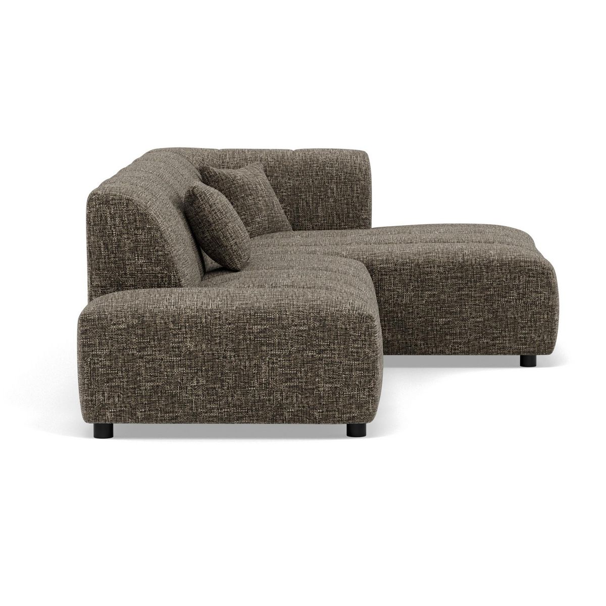 LISA DESIGN Curtis - canapé d'angle droit 4 places en tissu texturé