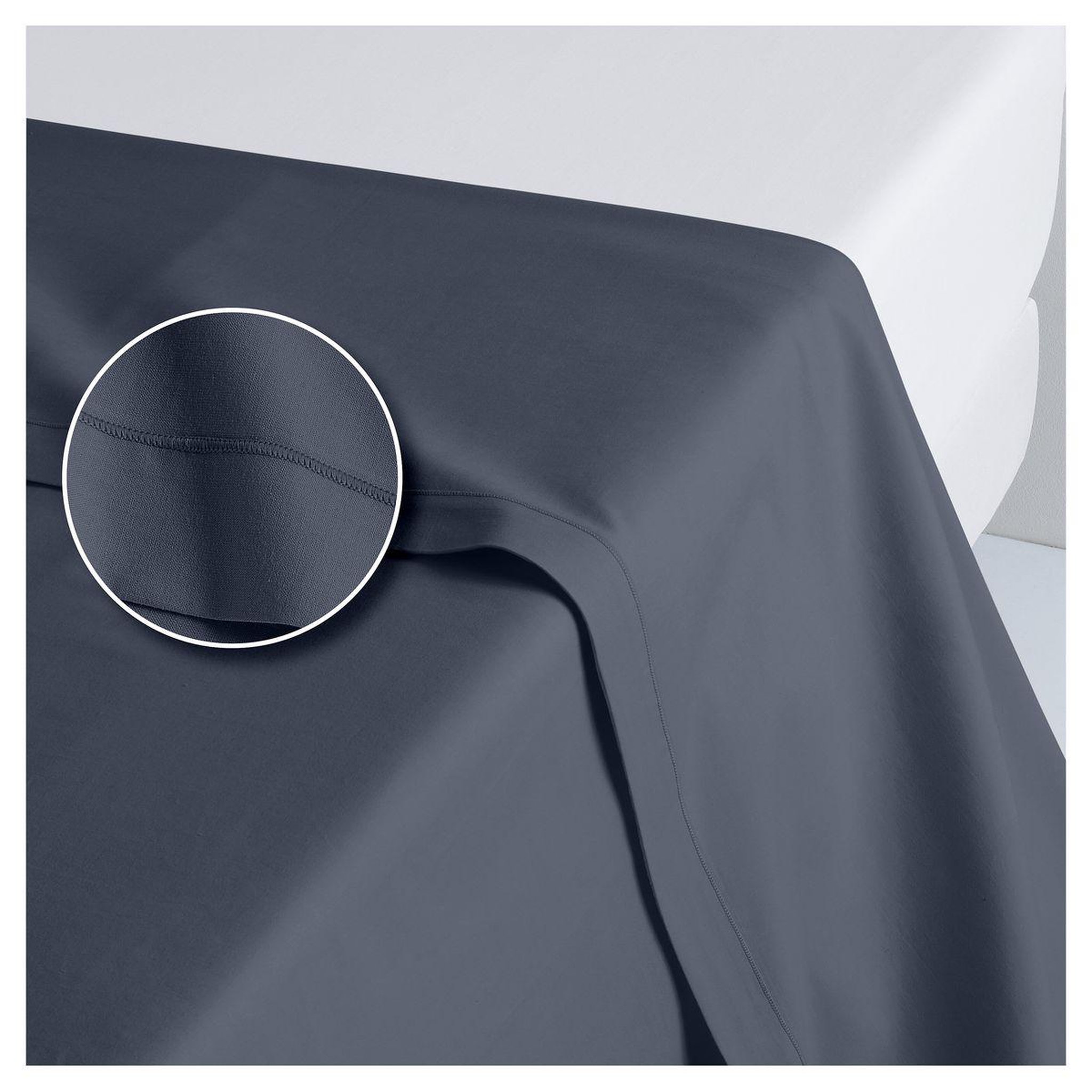 Voir la diapositive 1 : ACTUEL Drap plat uni en coton 57 fils - collection permanente