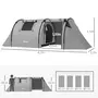 OUTSUNNY Tente de camping 3-4 pers. étanchéité 3000 mm chambre salon sac gris