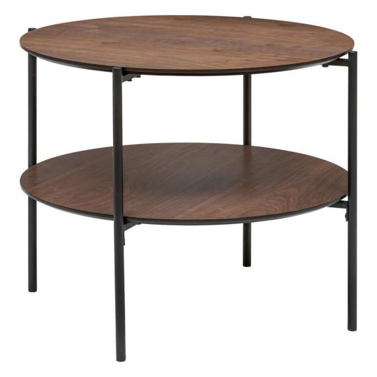 ATMOSPHERA Table Basse Ronde 2 Niveaux  Kemi  63cm Marron