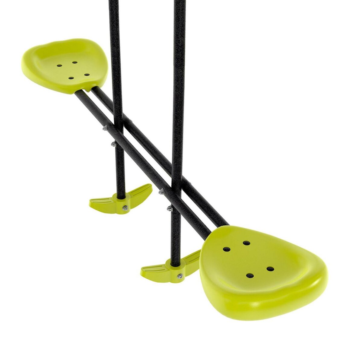 ID MARKET Balançoire 3 agrès portique avec 2 balançoires, 1 face à face et toboggan