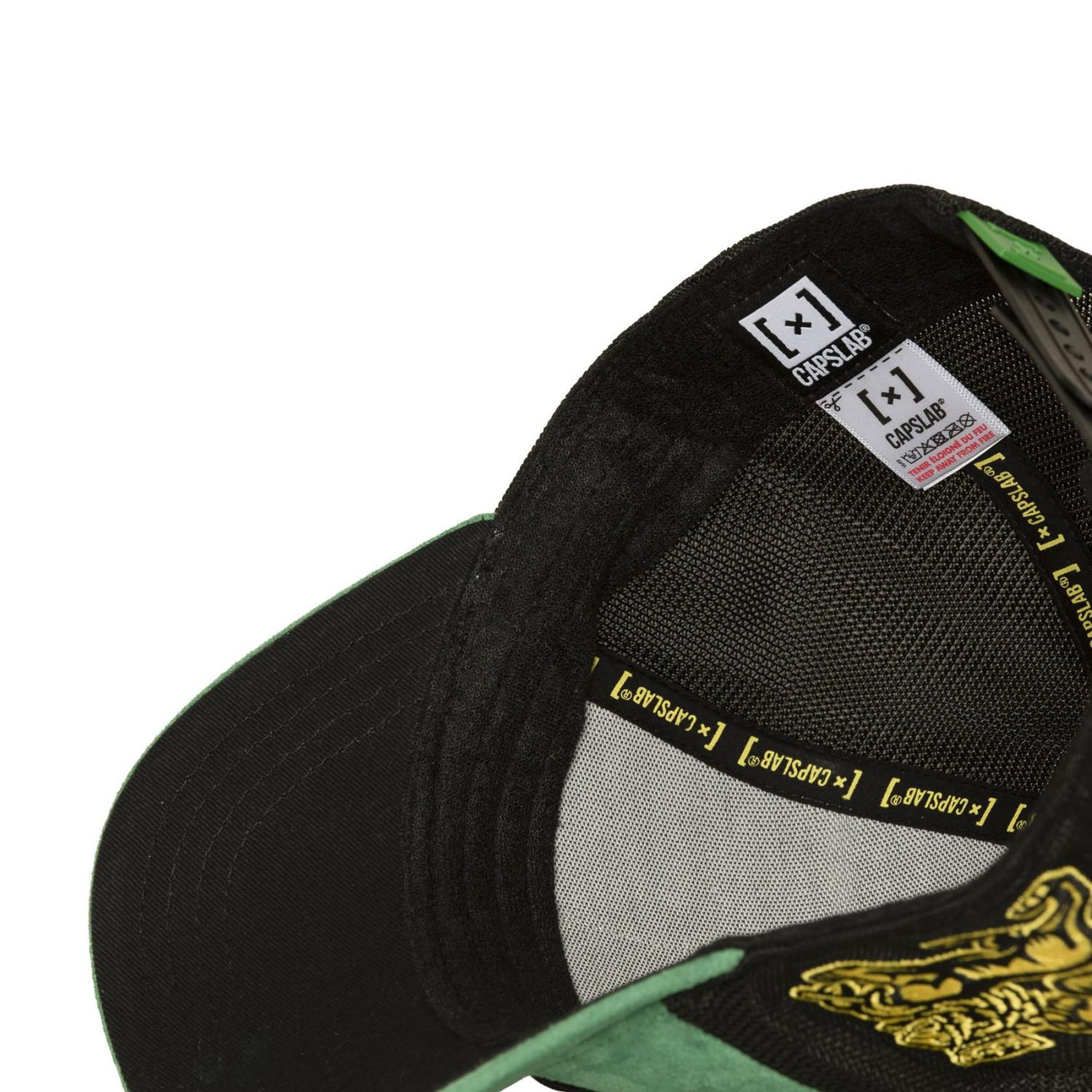 Voir la diapositive 6 : CAPSLAB Casquette trucker en suédine avec filet et patch reggae legend