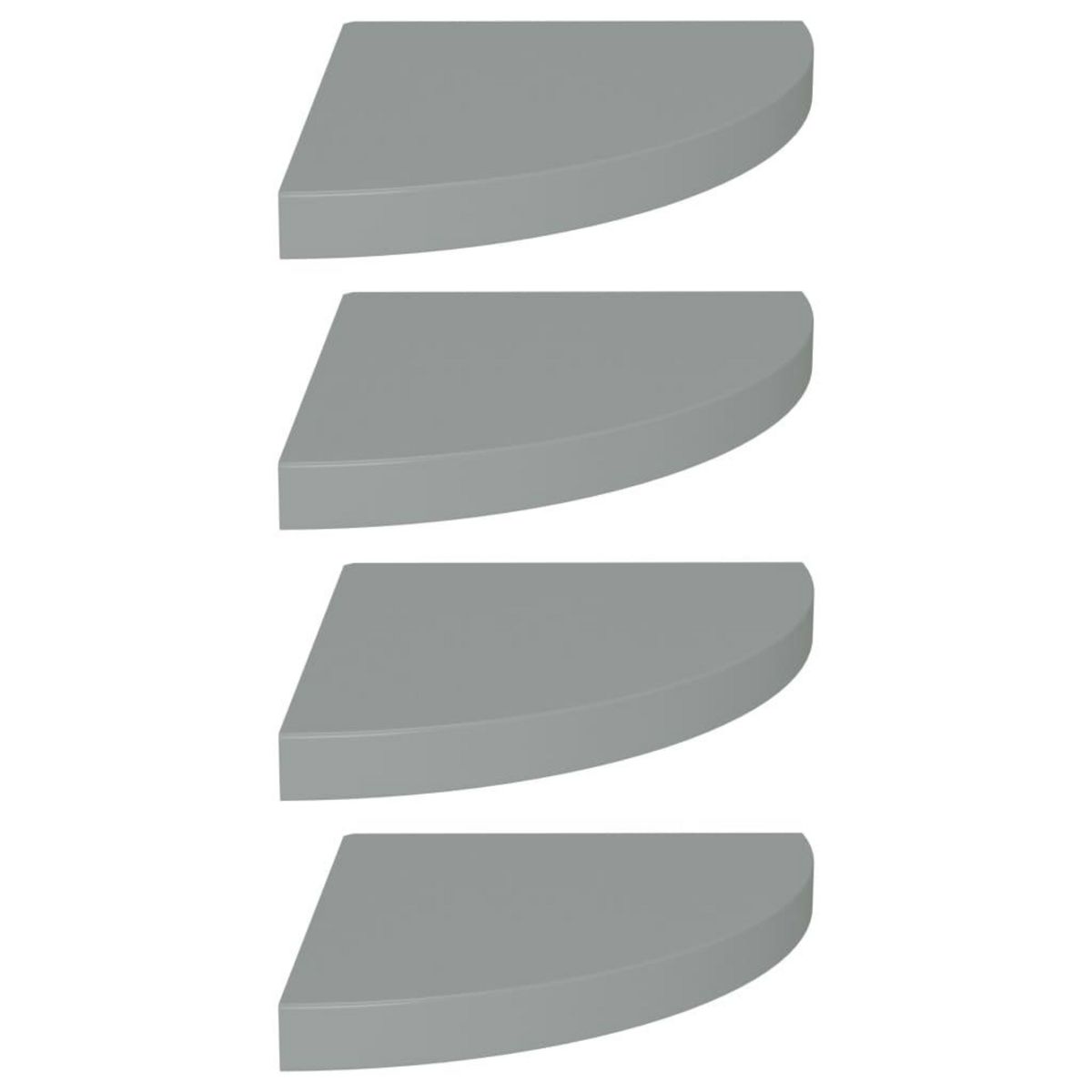 VIDAXL Etageres d'angle flottantes 4 pcs gris 35x35x3,8 cm MDF