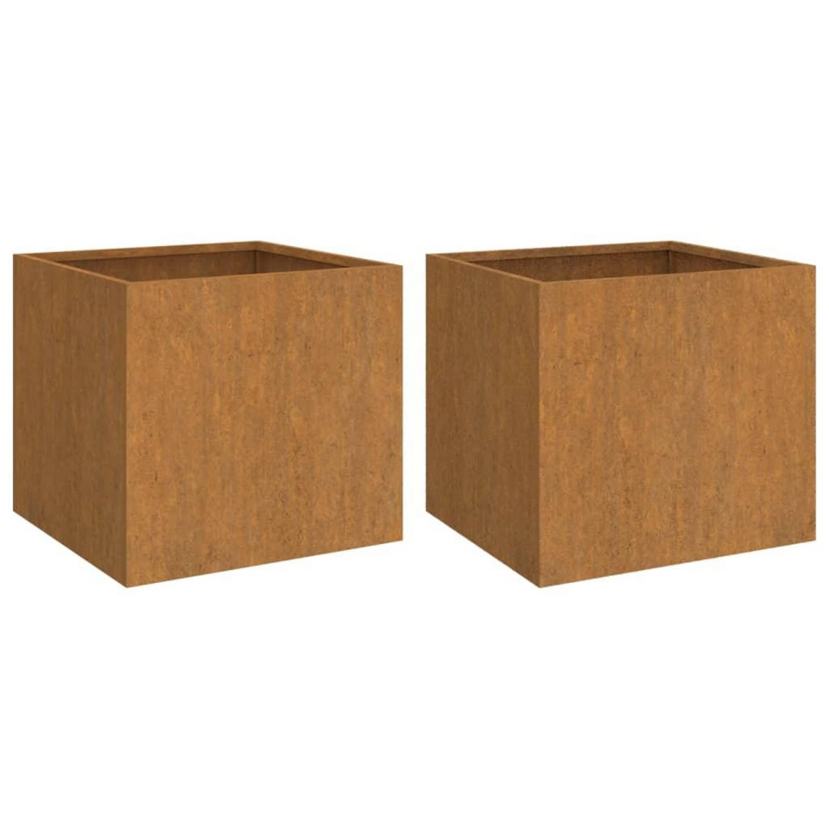 VIDAXL Jardinieres 2 pcs 49x47x46 cm acier corten