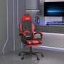 Voir la diapositive 1 : VIDAXL Chaise de jeu avec repose-pied Noir et rouge Similicuir