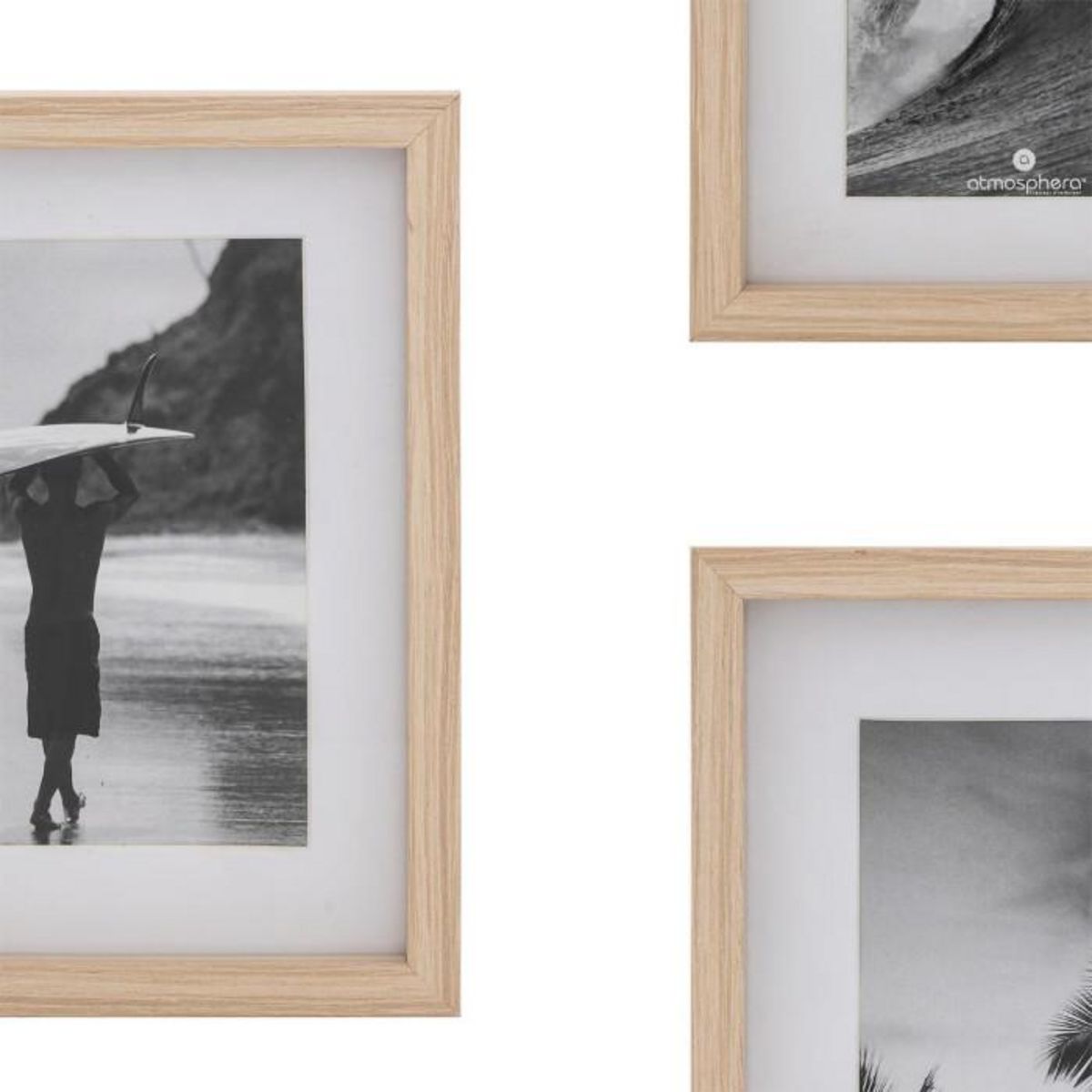 ATMOSPHERA Lot de 5 Cadres Photo  Erin  31cm Naturel