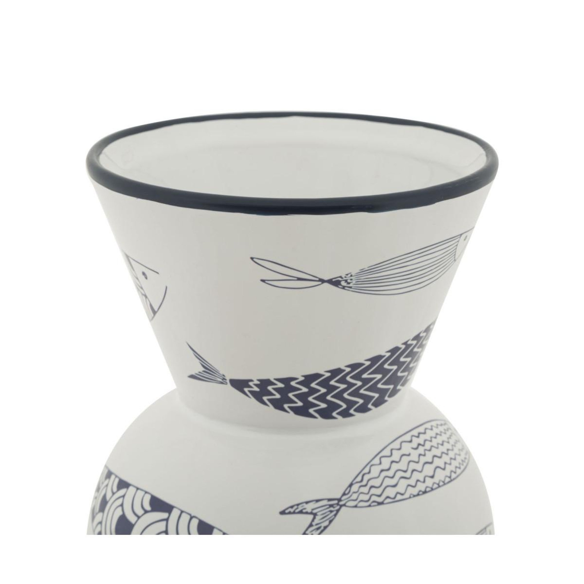 Voir la diapositive 2 : Paris Prix Vase haut en céramique  poissons  38cm multicolore