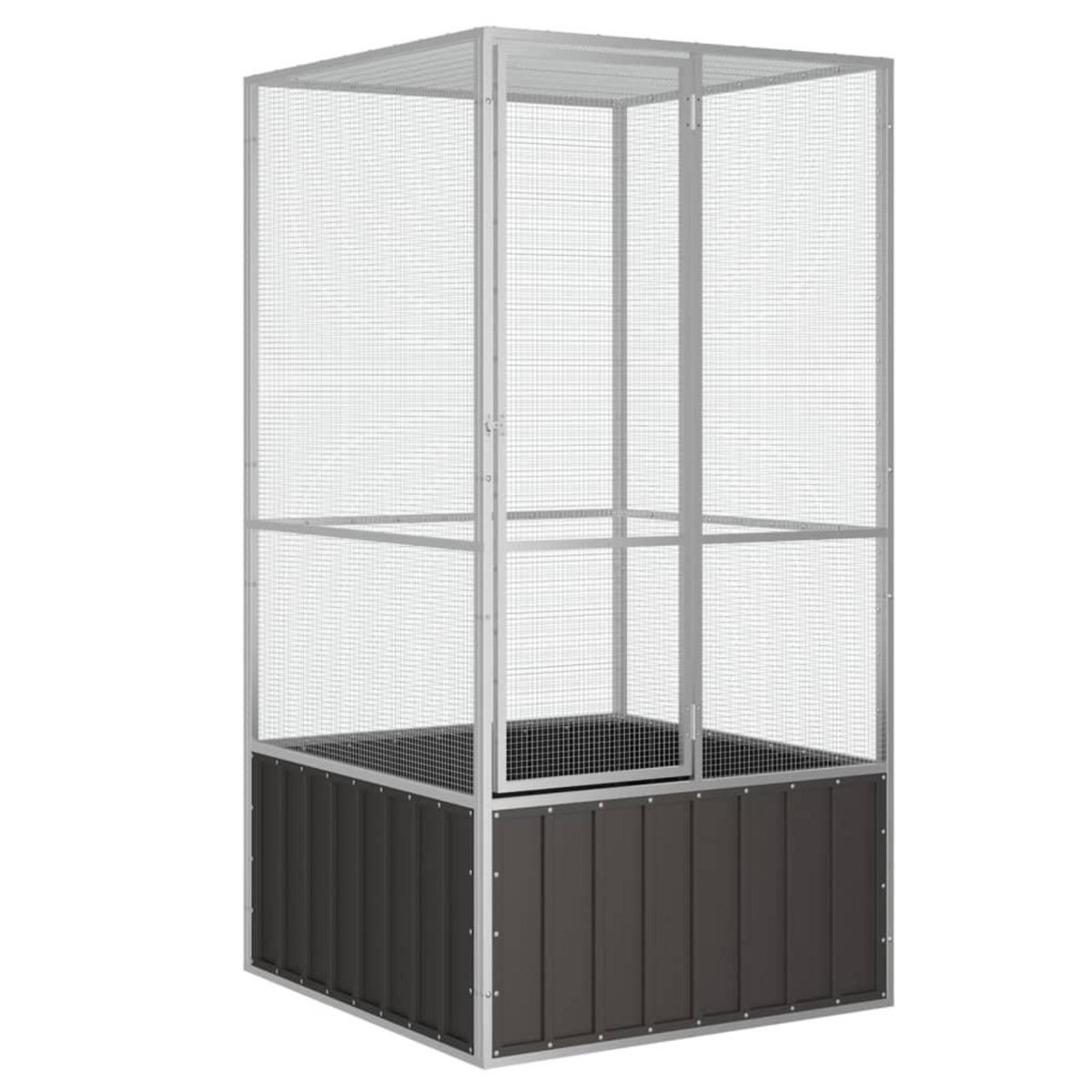 VIDAXL Cage a oiseaux Anthracite 111x107x211,5 cm Acier galvanise
