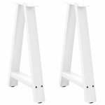 VIDAXL Pieds de table basse forme de A 2 pcs blanc 60x(72-73) cm acier