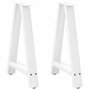 Voir la diapositive 1 : VIDAXL Pieds de table basse forme de A 2 pcs blanc 60x(72-73) cm acier