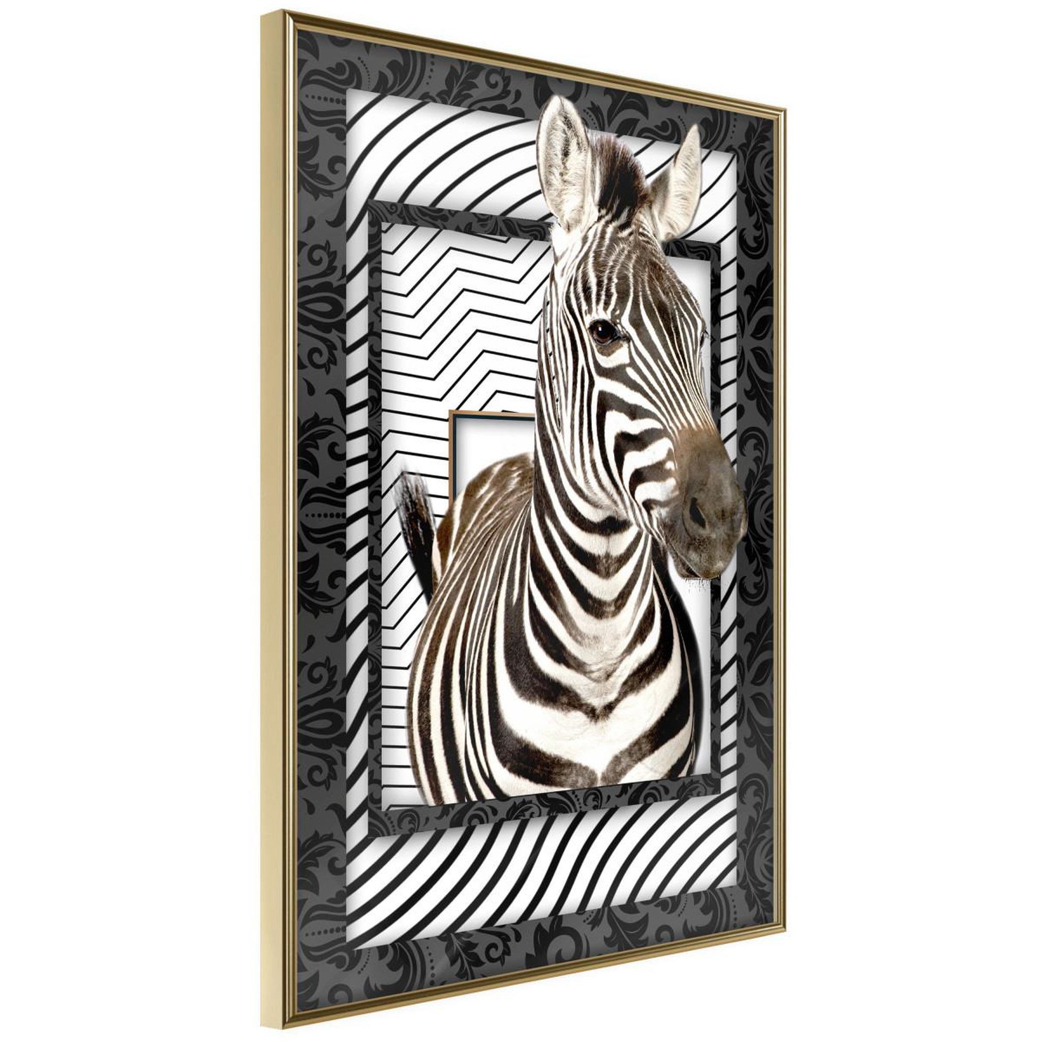Voir la diapositive 1 : Paris Prix Affiche murale encadrée  zebra in the frame