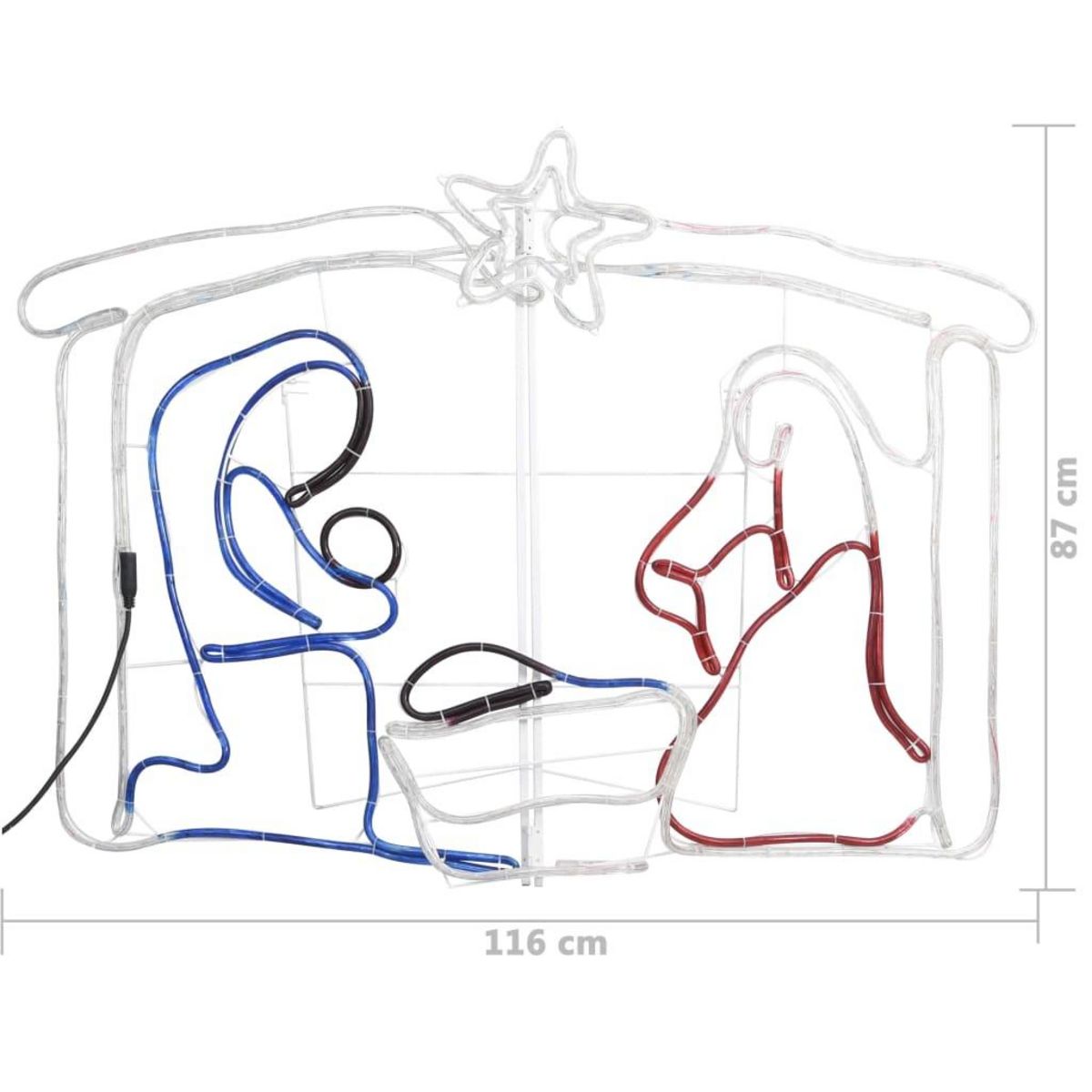 VIDAXL Decoration de la creche de Noël 240 LED 116x41x87 cm