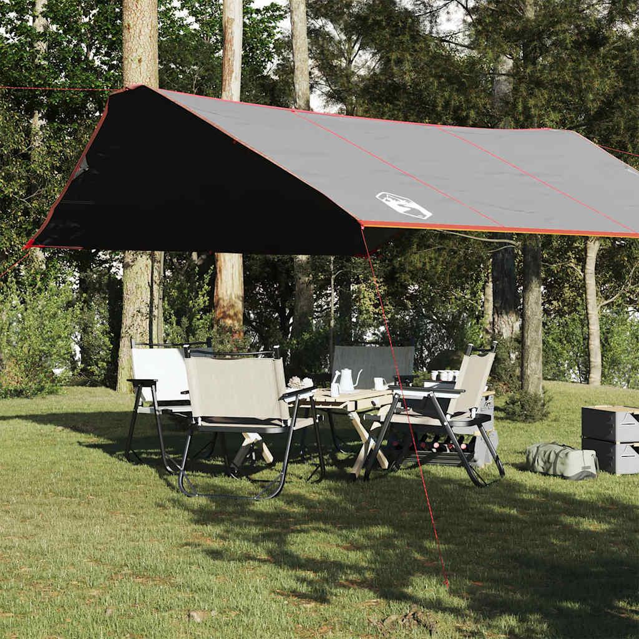 VIDAXL Bache de camping gris et orange 420x440 cm impermeable