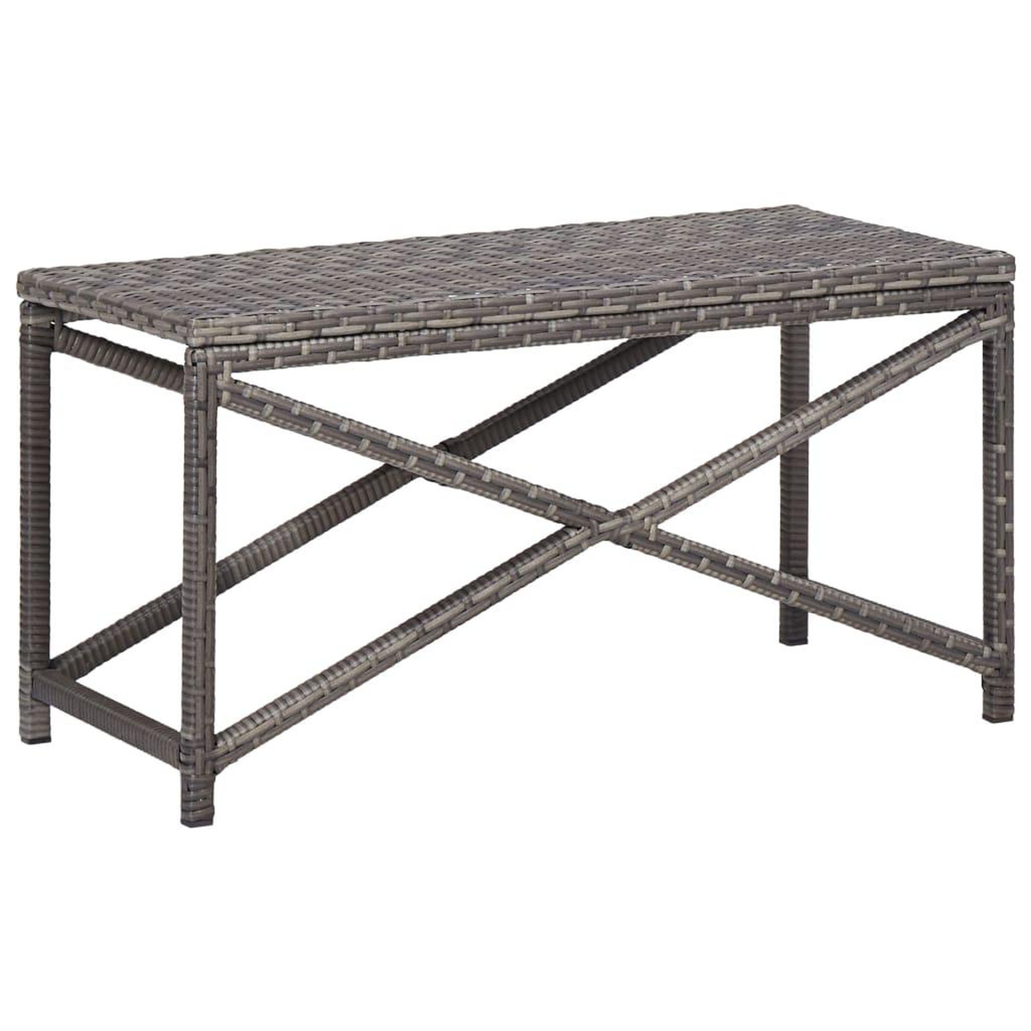 Voir la diapositive 1 : VIDAXL Banc de jardin 80 cm Resine tressee Gris
