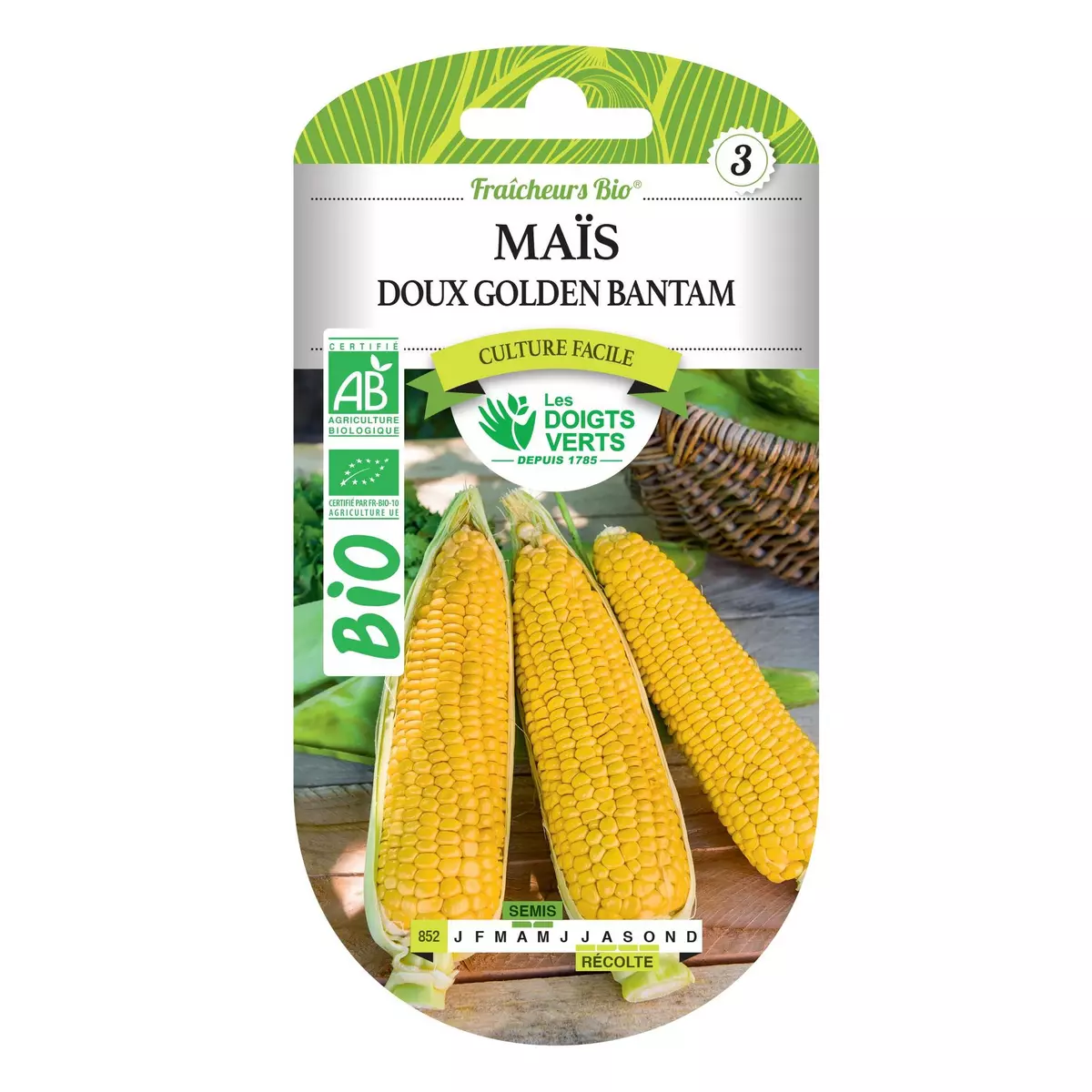 LES DOIGTS VERTS Graines maïs doux Golden Bantam BIO Les Doigts Verts