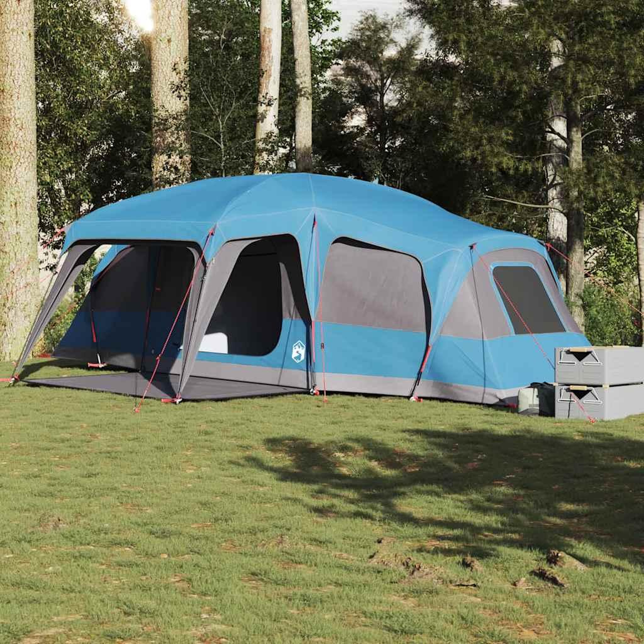 Voir la diapositive 3 : VIDAXL Tente familiale avec dome de porche 9personnes bleu impermeable