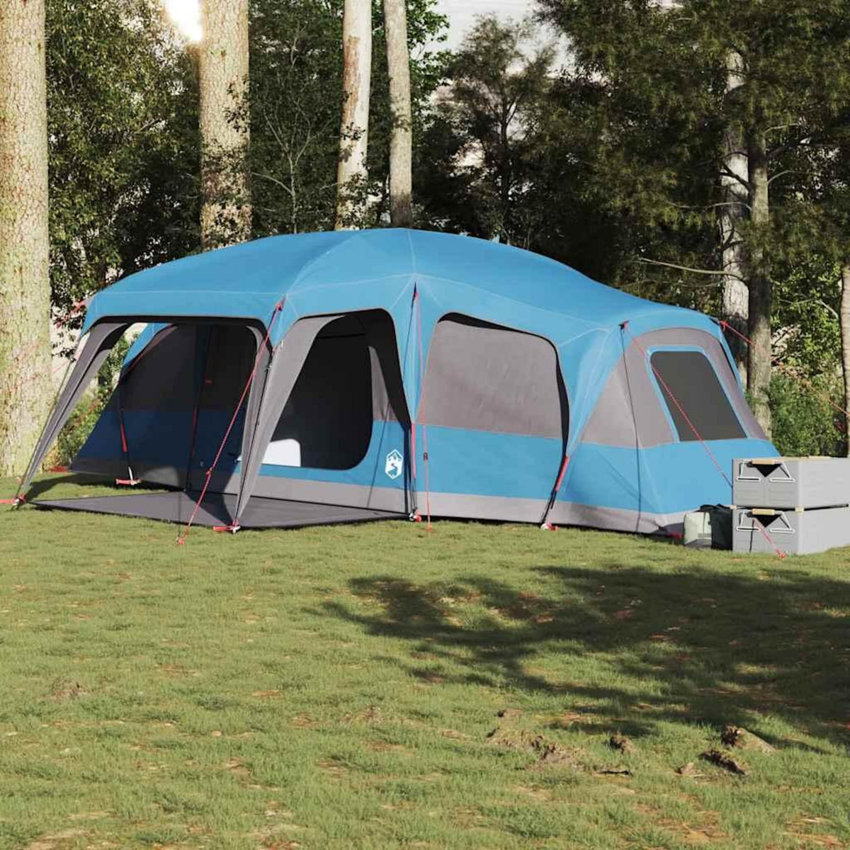 VIDAXL Tente familiale avec dome de porche 9personnes bleu impermeable