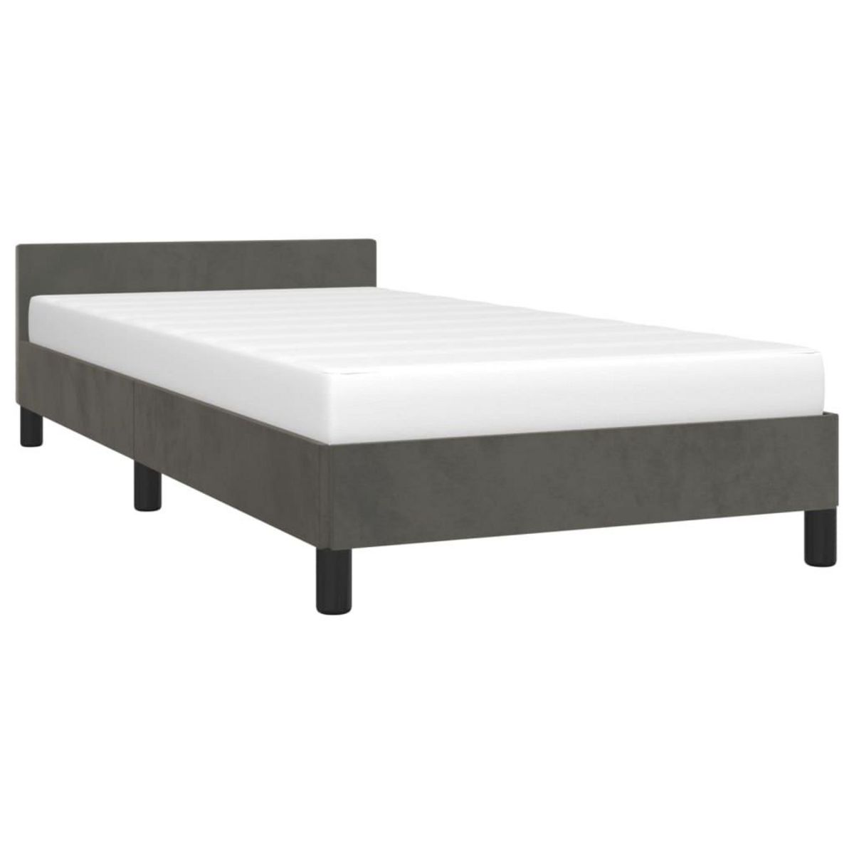 VIDAXL Cadre de lit sans matelas gris fonce 100x200 cm velours