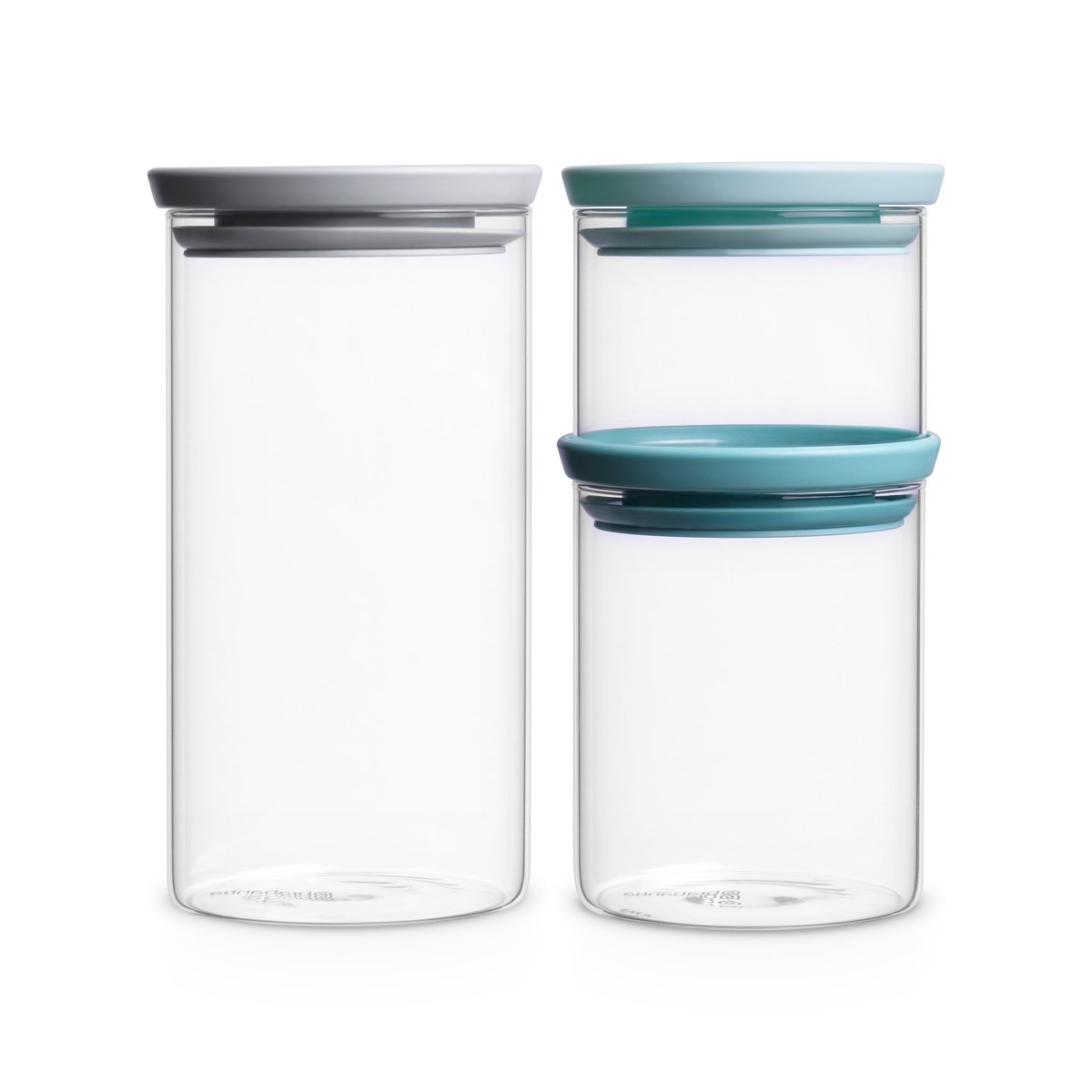 BRABANTIA Lot de 3 bocaux empilables 0,3L, 0,6L 1,1L