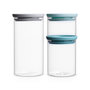 Voir la diapositive 1 : BRABANTIA Lot de 3 bocaux empilables 0,3L, 0,6L 1,1L