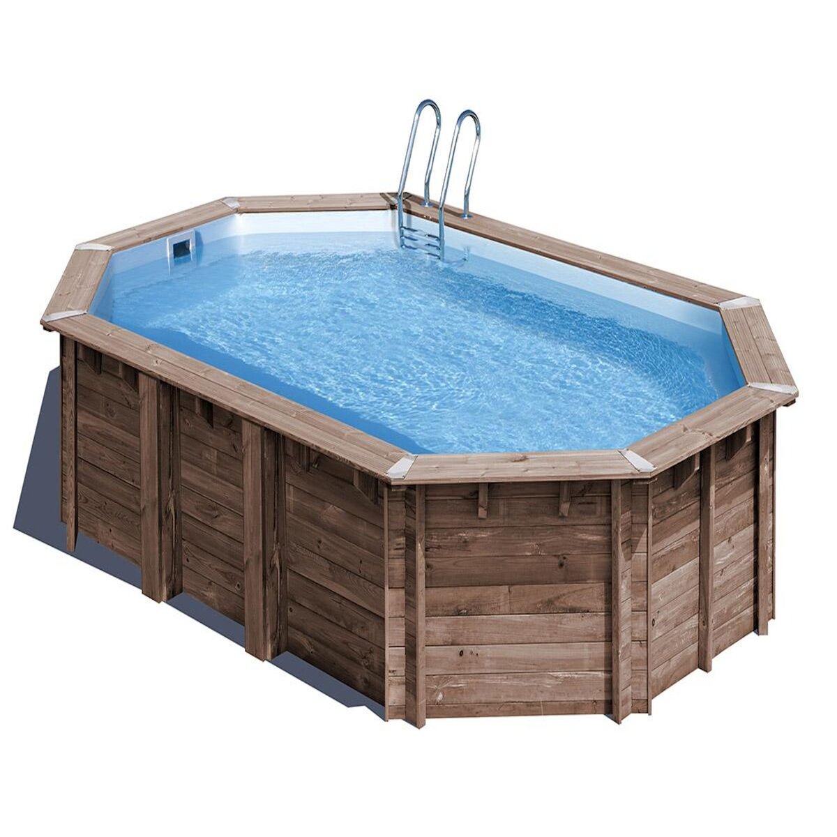 GRE Piscine bois Macadamia 6,32 x 3,35 x 1,30 m - Gré