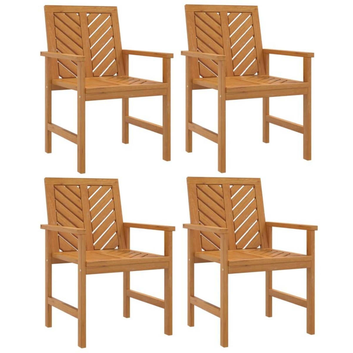 VIDAXL Chaises a manger de jardin lot de 4 bois massif d'acacia