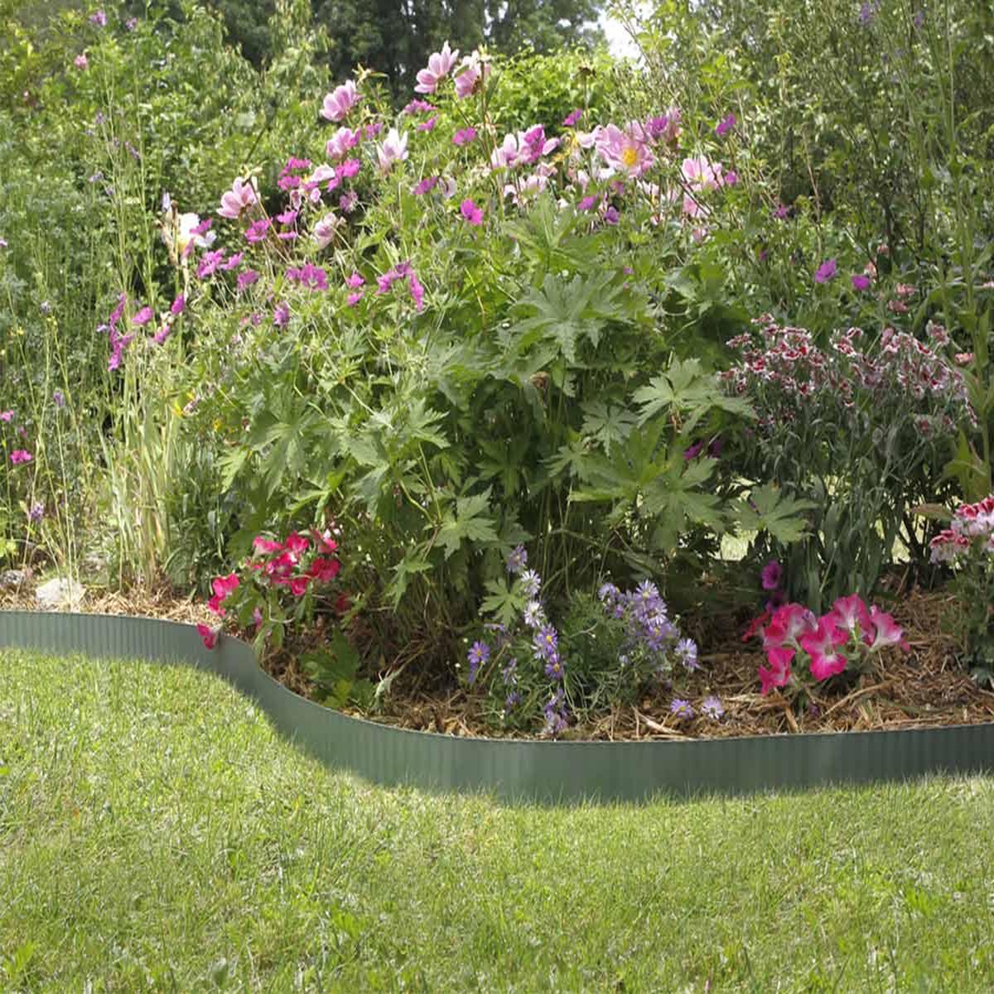 Voir la diapositive 2 : Nortene Bordure acier STEELY BORDURA - Vert - 0,14 x 6 m