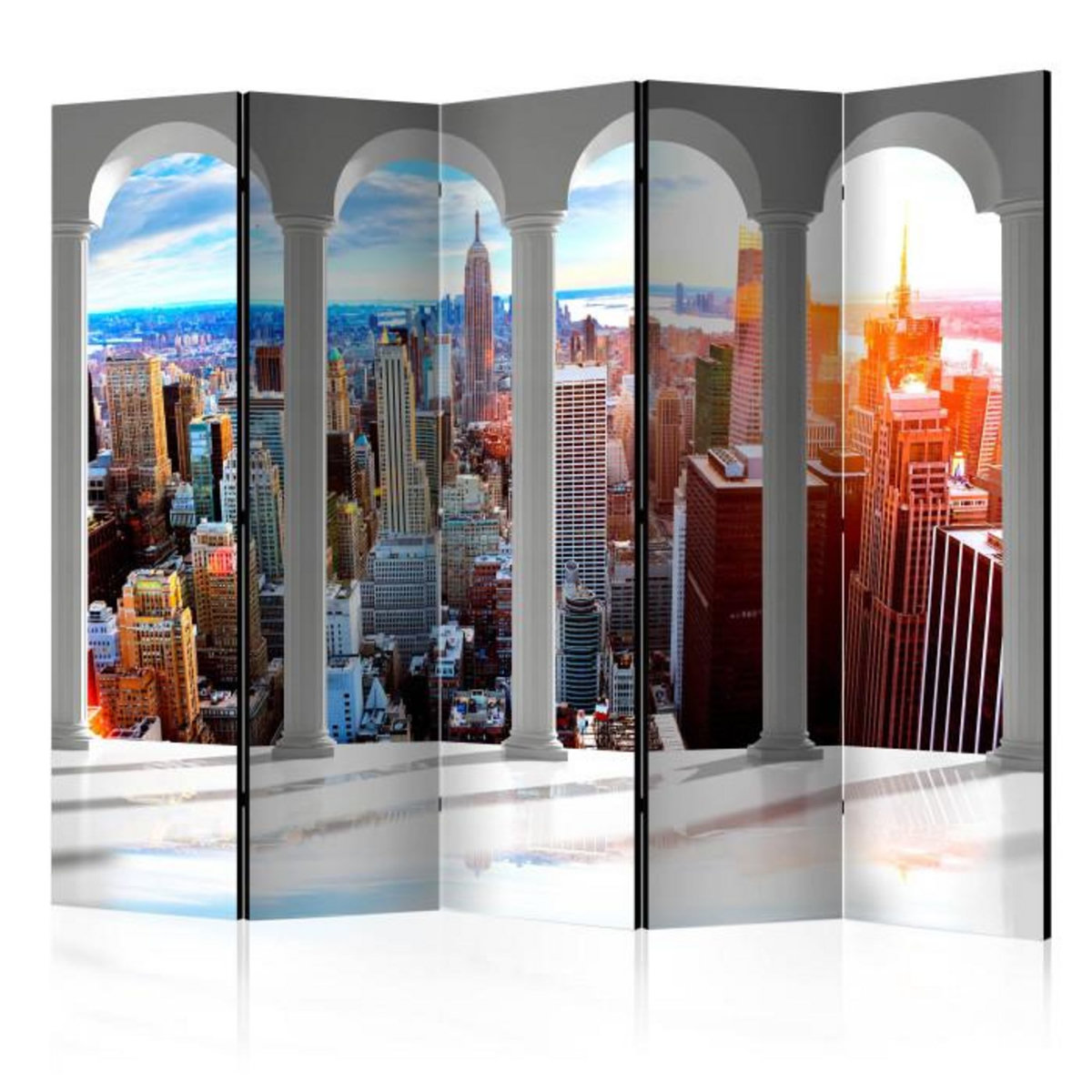 Paris Prix Paravent 5 Volets  Pillars & New York  172x225cm