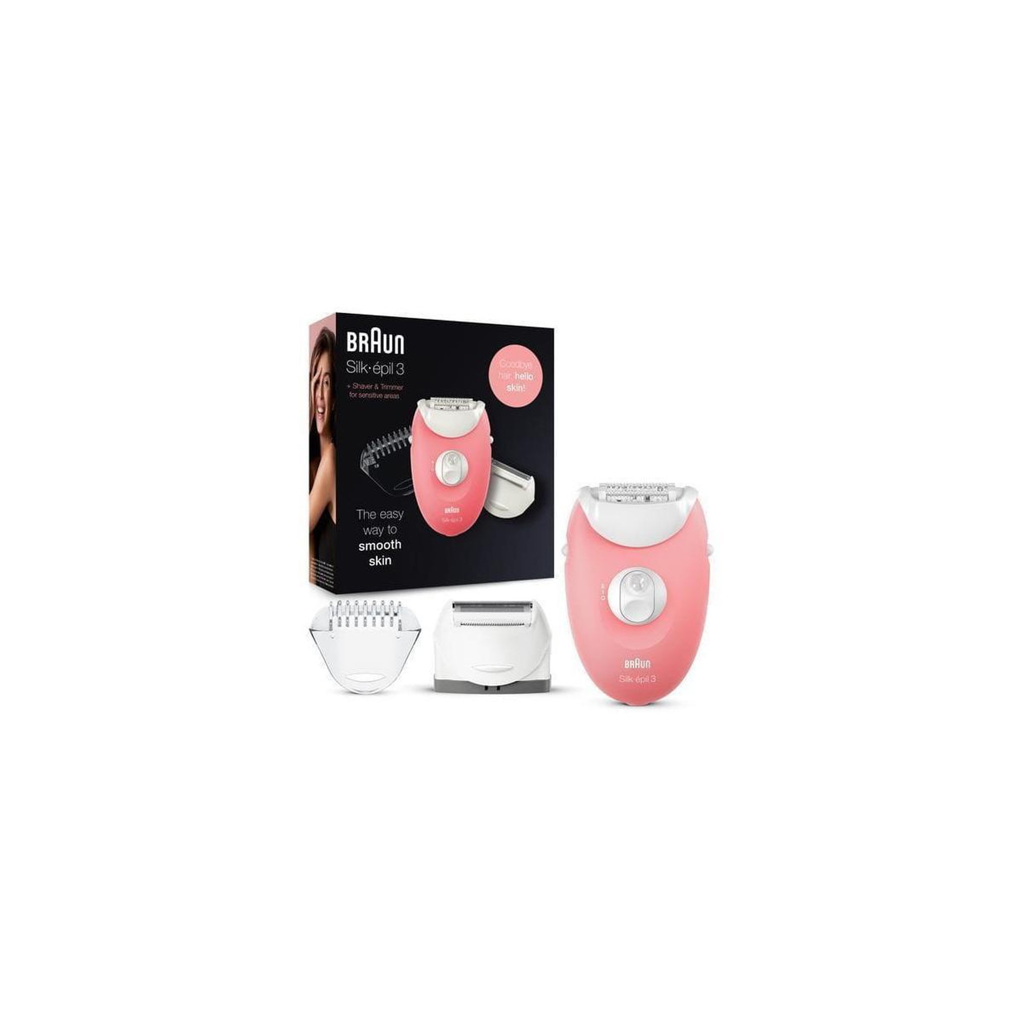 BRAUN Braun Silk-épil 3 81683691 épilateur 20 pince(s) Rose, Blanc