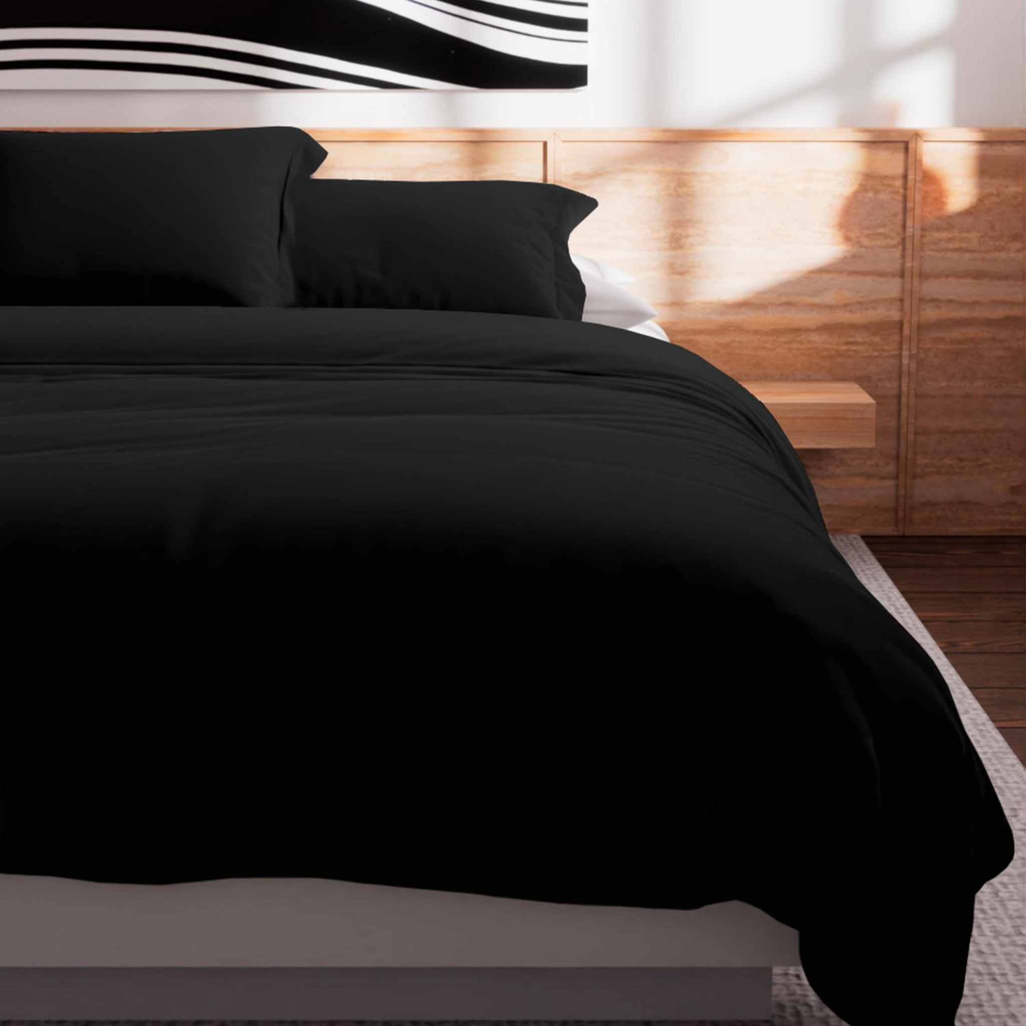 Voir la diapositive 1 : SOLEIL D'OCRE Housse de couette en coton 57 fils uni, par soleil d'ocre