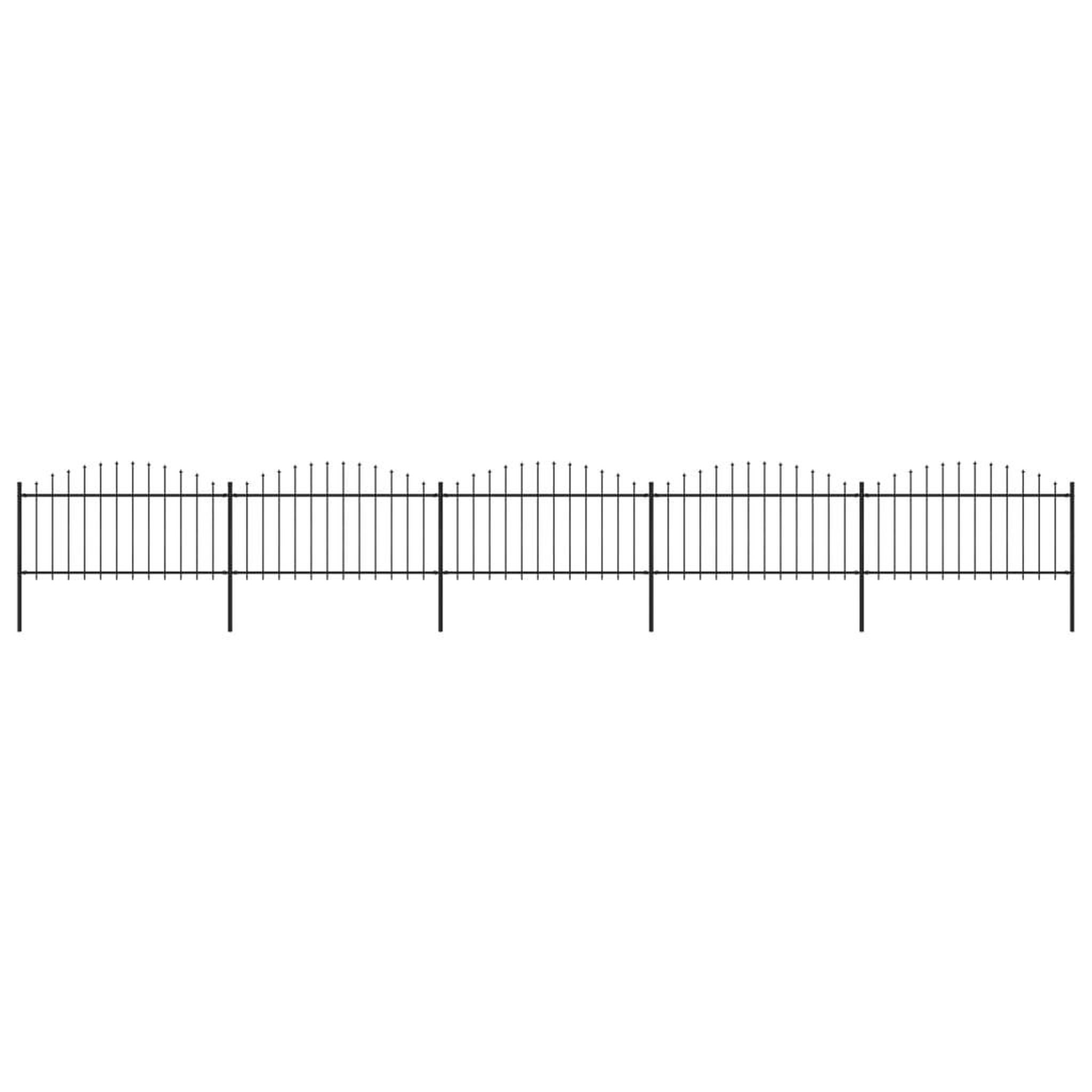 VIDAXL Cloture de jardin a dessus en lance Acier (1,25-1,5)x8,5 m Noir