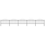 VIDAXL Cloture de jardin a dessus en lance Acier (1,25-1,5)x8,5 m Noir