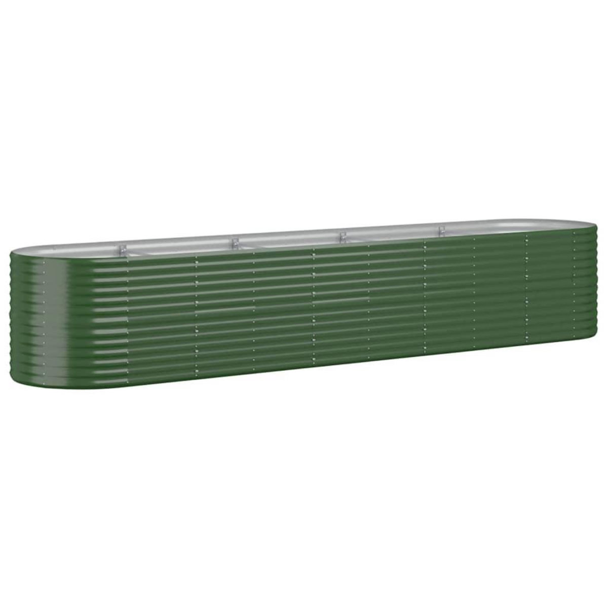 VIDAXL Lit sureleve de jardin Acier enduit de poudre 368x80x68 cm Vert
