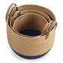 Voir la diapositive 3 : VS VENTA-STOCK Set de 3 paniers Tecla fibre naturelle, bleu/naturel