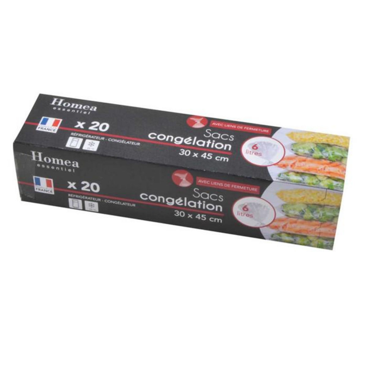 Paris Prix Lot de 20 Sacs de Congélation  Liens  6L Transparent