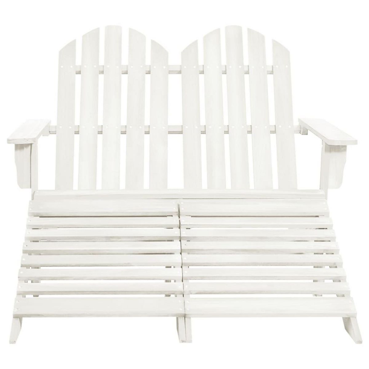 VIDAXL Chaise de jardin Adirondack 2 places et repose-pied sapin blanc