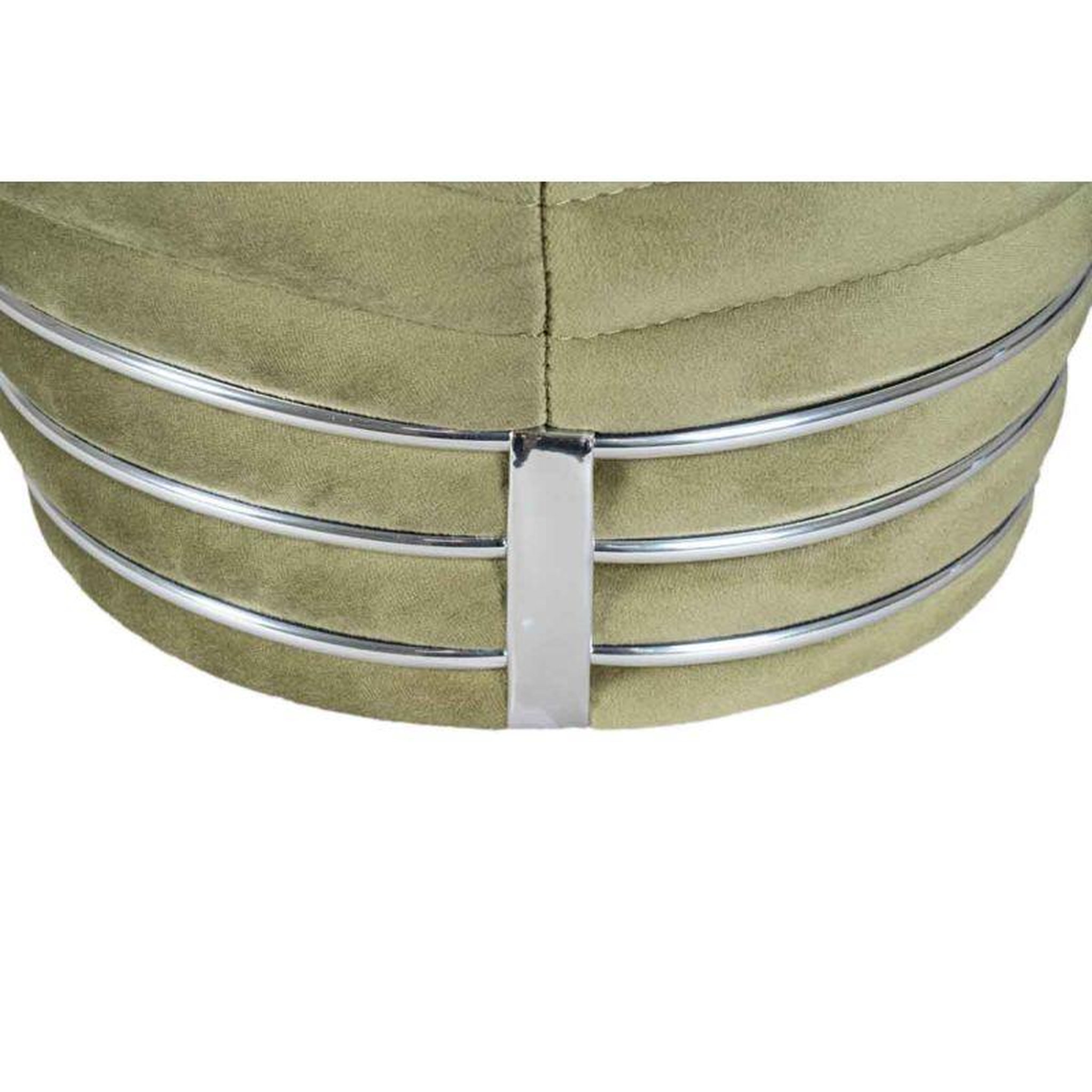 Voir la diapositive 3 : Paris Prix Tabouret Design en Tissu  Doric  50cm Vert & Gris