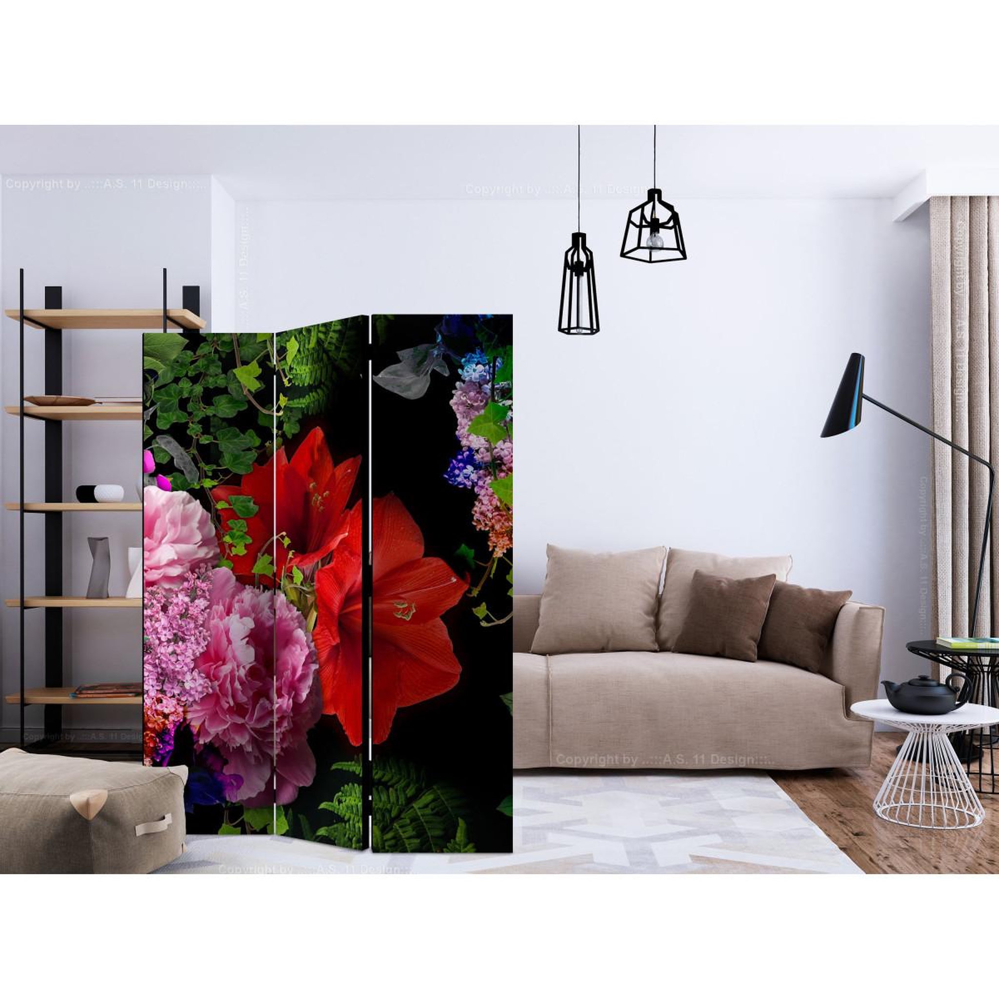 Voir la diapositive 2 : Paris Prix Paravent 3 volets  summer evening  135x172cm