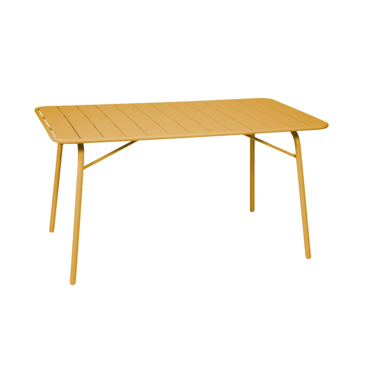 SWEEEK Table de jardin pliante métal 6 places, Amelia 141,2 x 80 x 72,5cm