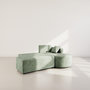 Voir la diapositive 2 : BEST MOBILIER Miro - canapé d'angle droit 4 places convertible avec coffre en velours texturé