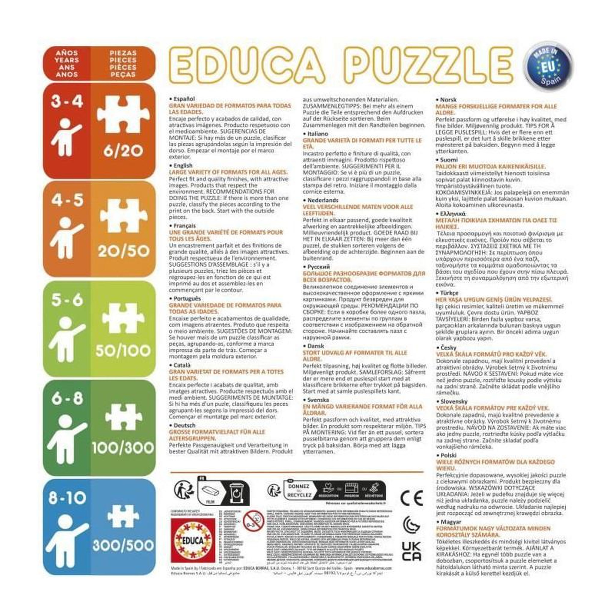 Voir la diapositive 4 : EDUCA Puzzle progressif 12+16+20+25 pièces Dino Spidey – Enfants dès 3 ans – 4 puzzles évolutifs – Qualité éducative – EDUCA