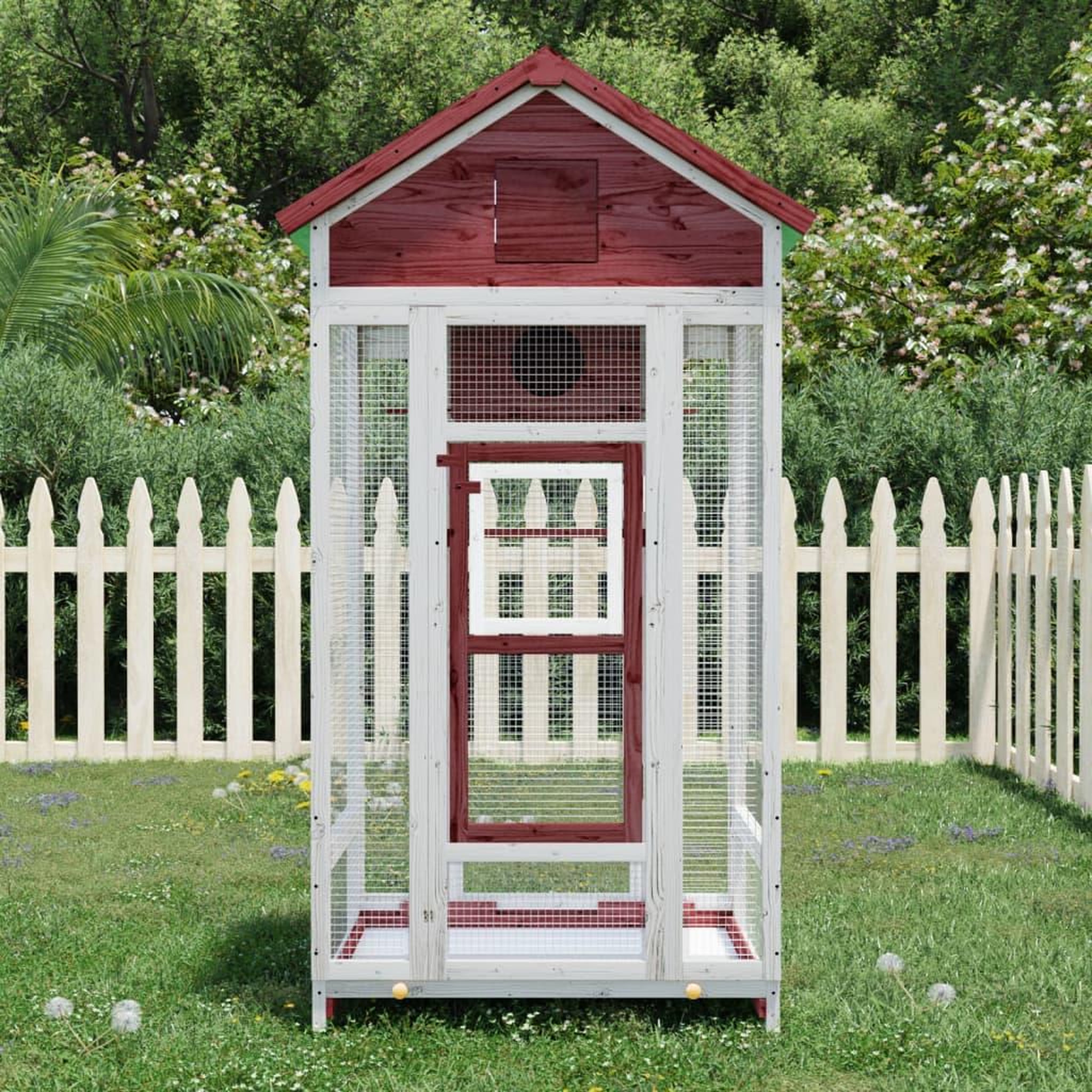 VIDAXL Maison a oiseaux moka 91,5x53x170 cm bois massif de pin