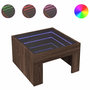 Voir la diapositive 2 : VIDAXL Table basse avec LED infini chene marron 50x50x30 cm