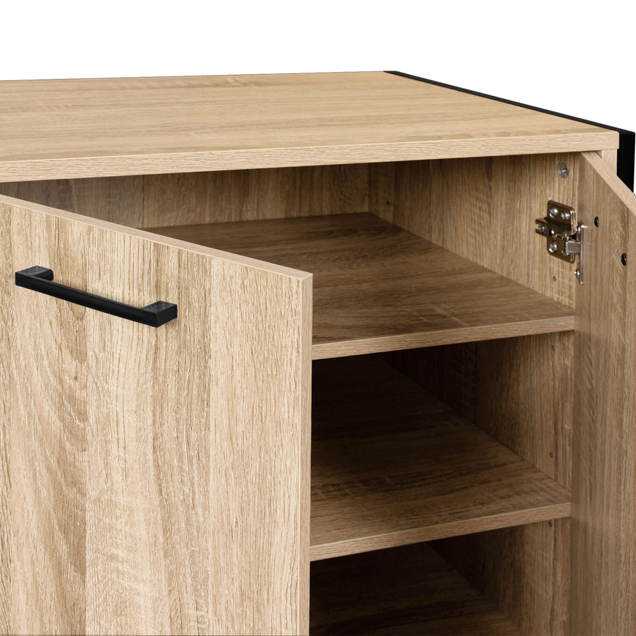 Voir la diapositive 6 : ID MARKET Armoire à chaussures 18 paires luis 2 portes design industriel