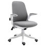 Voir la diapositive 1 : VINSETTO Vinsetto Chaise de bureau tissu lin hauteur réglable pivotante 360° accoudoirs relevables support lombaires réglable gris