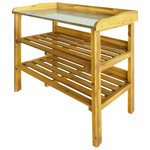 VIDAXL Banc a jardiniere avec 2 etageres Bois massif d'acacia et zinc