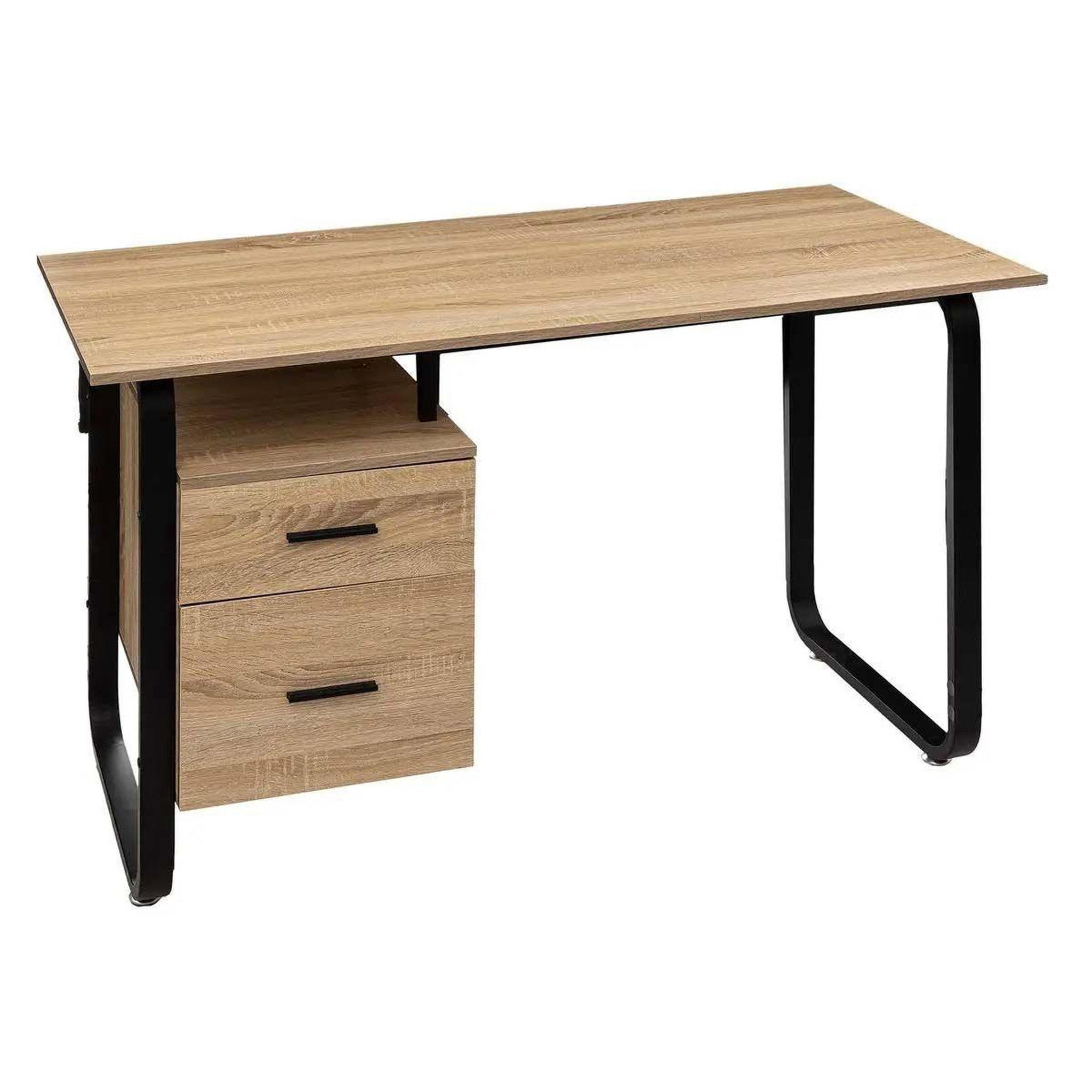 FIVE Bureau 2 tiroirs design  caisson  120cm naturel