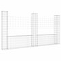 Voir la diapositive 2 : VIDAXL Panier de gabion en forme de U avec 3 poteaux Fer 260x20x150 cm