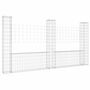 Voir la diapositive 2 : VIDAXL Panier de gabion en forme de U avec 3 poteaux Fer 260x20x150 cm